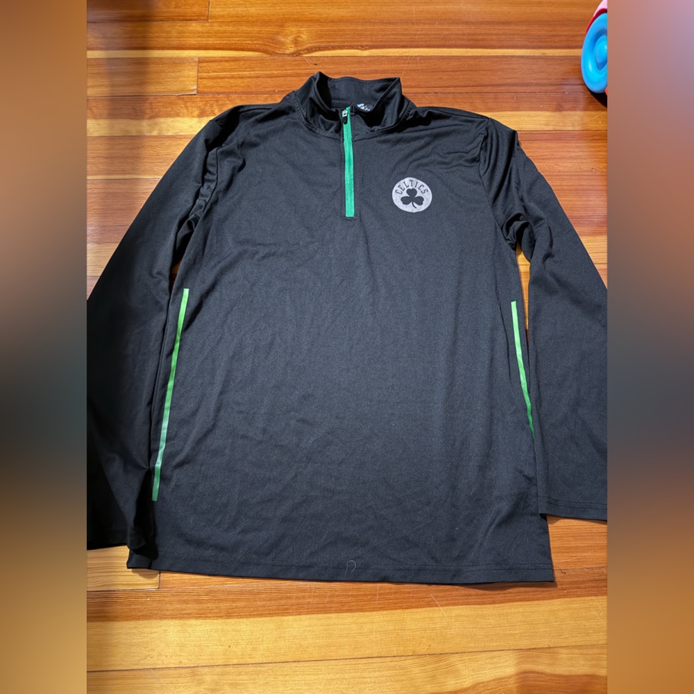 NBA Celtics Black and Green Long Sleeve Shirt